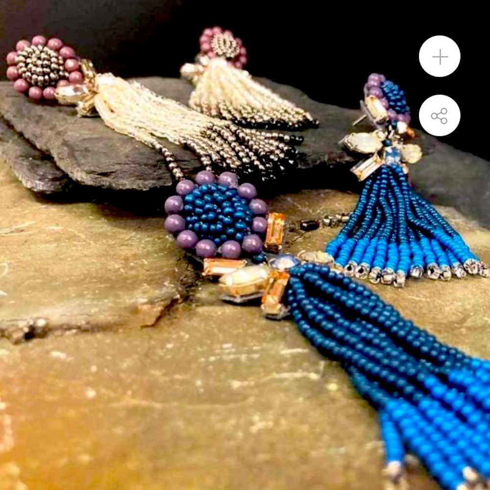 DEEPA GURNANI BETHEA EARRINGS IN GRAY WITH POSTS - Picture 5 of 13